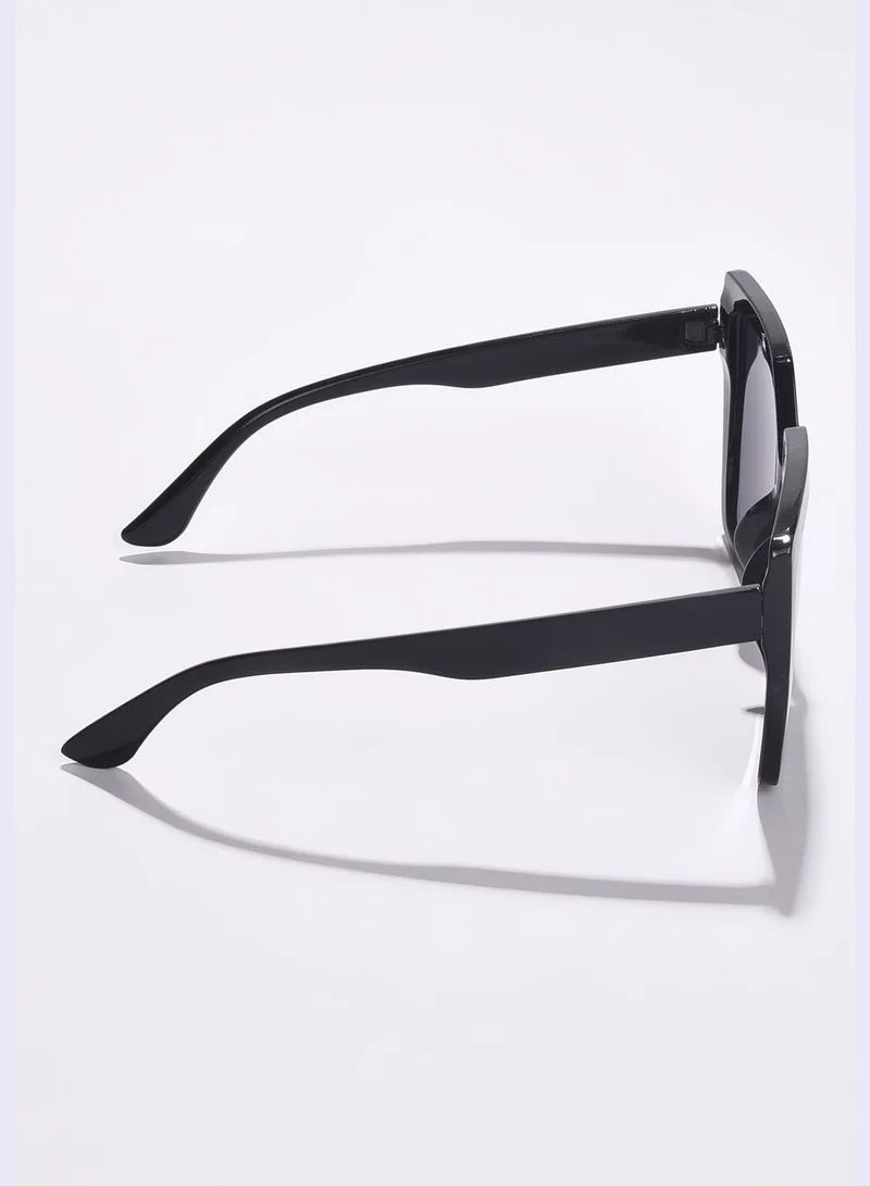 Haute Sauce Women Black Lens Black Oversized Sunglasses