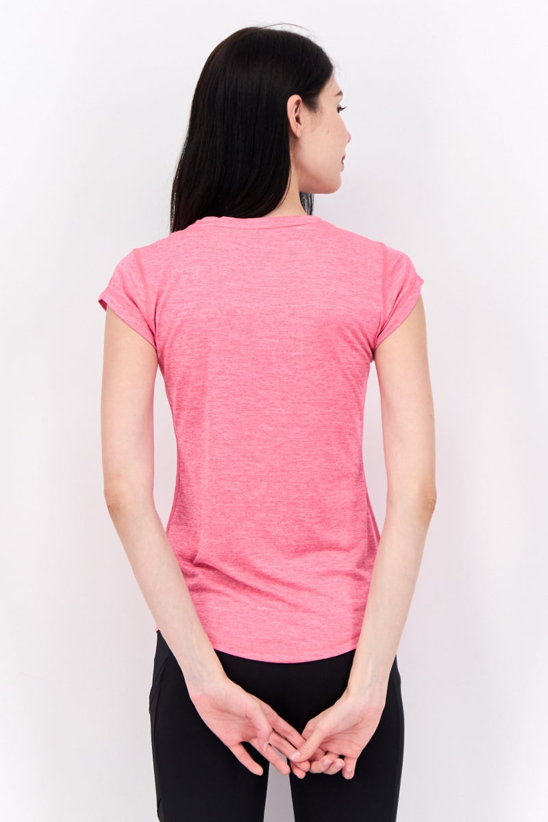 PUMA تي شيرتات تدريب قصيرة الأكمام للنساء، وردي/أسود - Image 2