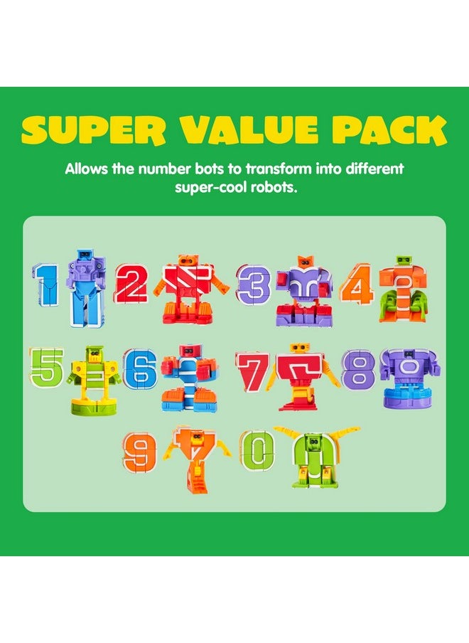 JOYIN - 10 Pcs Number Bots Toys Number Block Number Bots Action Figure Learning Toys Number Robots Toys Educational Toy Gifts For Kids Boys Girls 3 4 5 6 Years Old - Image 1