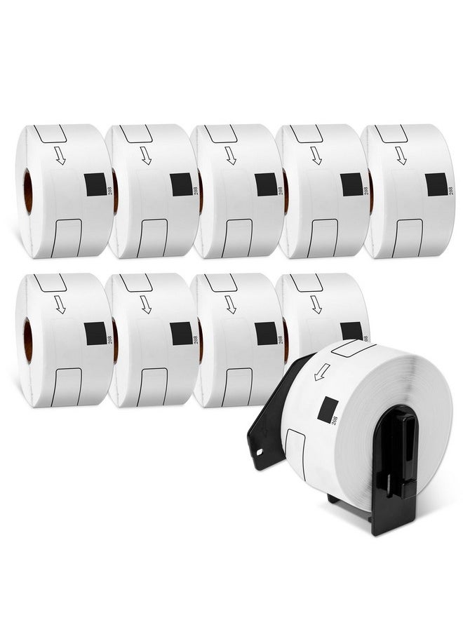 MarkDomain - Replace Brother Dk-1208 Large Address Label, 1.4 In X 3.5 In, 400 Per Roll/ 4000 Labels For Ql-800 Ql-820Nwb Printer, Die-Cut White Paper 10 Rolls + 1 Frame - Image 1