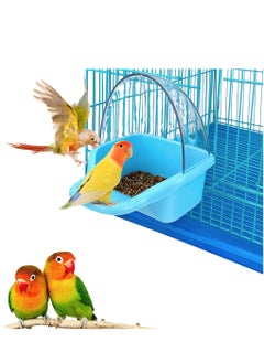 Hanging Bird Bath Box, Large-Capacity Parrot Feeder, Bird Bath for Cage, Birdbath Toy, Water Shower Food Feeder Holder Tray Bird Bath Cage Accessory for Small Birds Parrots Cockatiel Budgies
