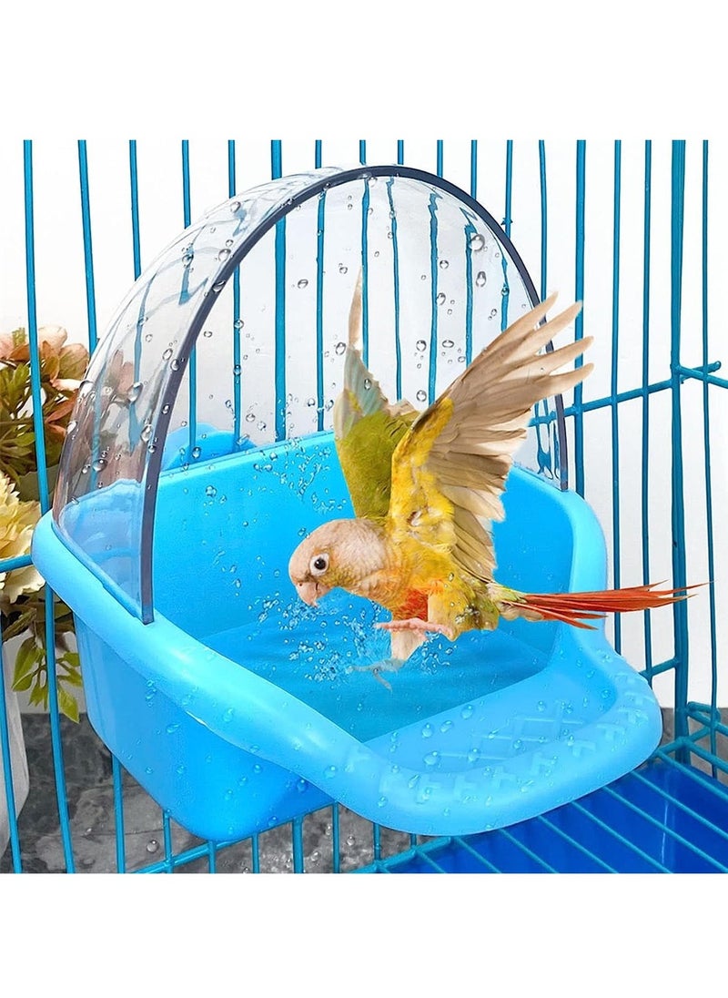 SYOSI - Hanging Bird Bath Box, Large-Capacity Parrot Feeder, Bird Bath for Cage, Birdbath Toy, Water Shower Food Feeder Holder Tray Bird Bath Cage Accessory for Small Birds Parrots Cockatiel Budgies - Image 1