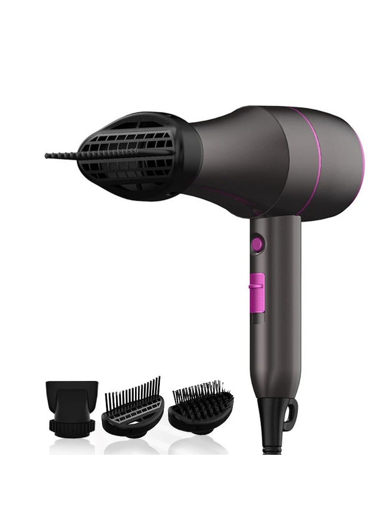 general Professional Hair Dryer with Comb Volumizing Brush and Nozzle Attachment 3 in-1 Styling Tool Salon Quality Results - Image 1