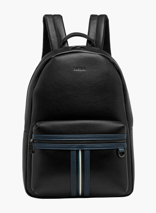 DUCHINI Striped Backpack with Zip Closure - 31x17x43 cm
