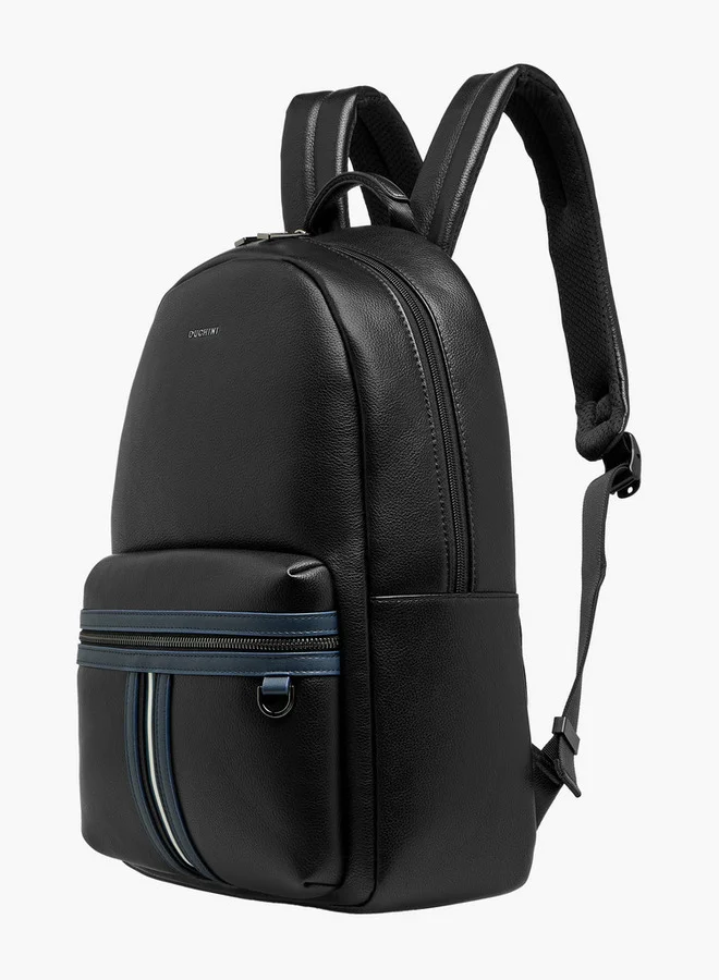DUCHINI Striped Backpack with Zip Closure - 31x17x43 cm