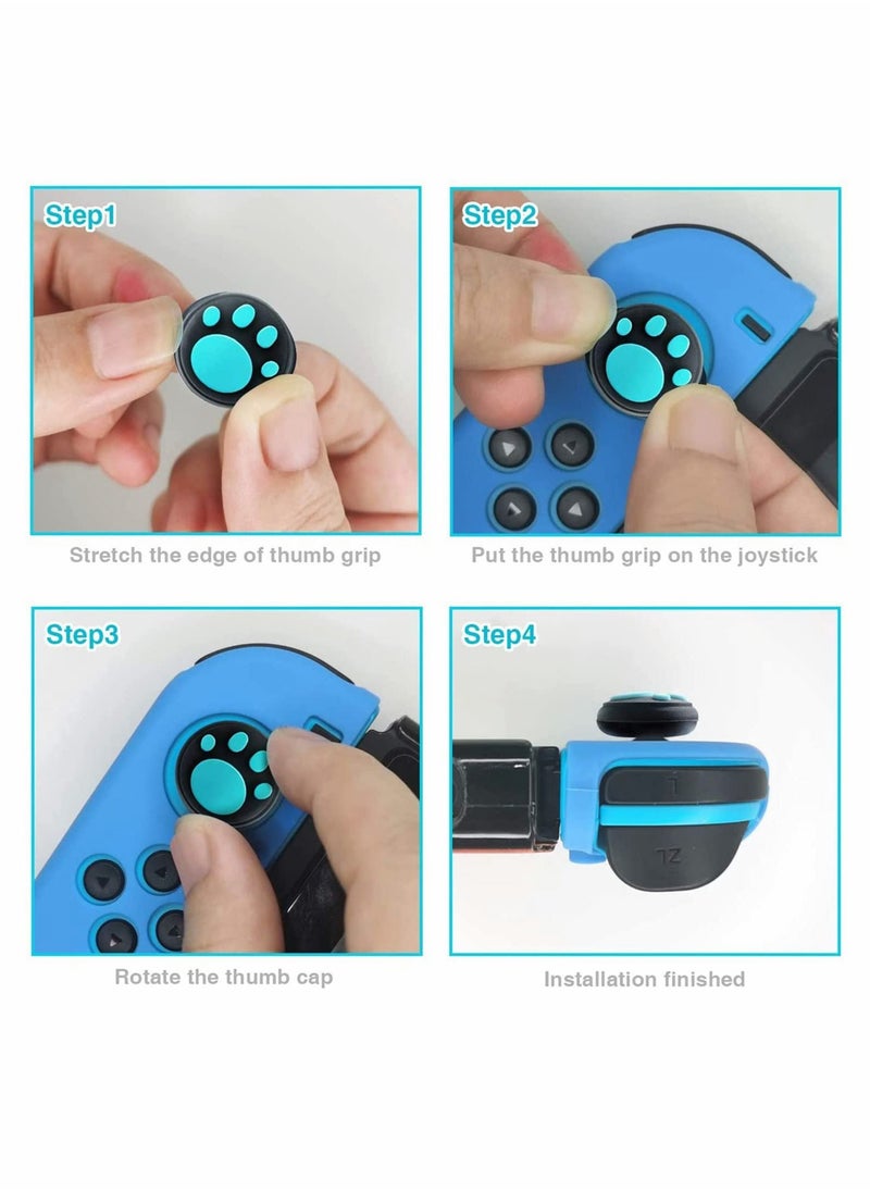 Excefore - Thumb Grip Caps, Soft Silicone Analog Stick Covers, Cat Paw Joystick Analog Cap for Nintendo Switch & Lite, Soft Silicone Button Cover for Joy-Con Controller - 4 Pcs - Image 1