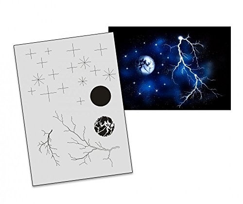 UMR-Design AS-027 Flash Airbrush Stencil Template Step by Step Size M - Image 1