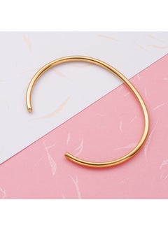 Generic Stainless Steel C- shaped Open Ring Jewelry Accessories Non-discoloring Simple Hand Ring Personalized Style Gold 