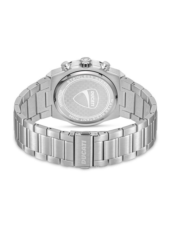 دوكاتي ساعة كرونوغراف رجالي دوكاتي  بقرص أسود متعدد الطبقات . مم، سوار ستانلس ستيل، مقاومة للماء حتى  متر، لمسات سباق جريئة للمتمرد العصري - Image 3