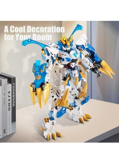 KASTWAVE Mech Building Blocks Set, 2 In 1 White Tiger Transforming Robot Building Set, Converts to Tiger Model, Action Figure Toys, Robot Model Building Kit for Adults Kids Boys Ages 8+  - Image 5