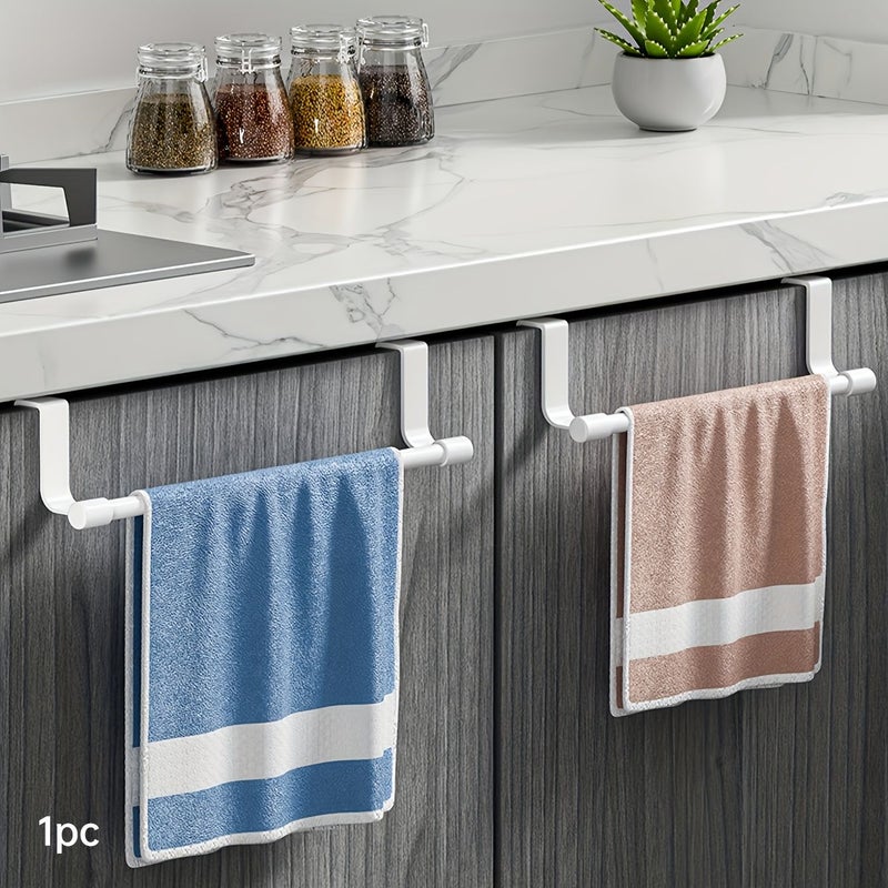White Wall Mounted Towel Rack 8.86 Inch For Kitchen And Bathroom - Image 1
