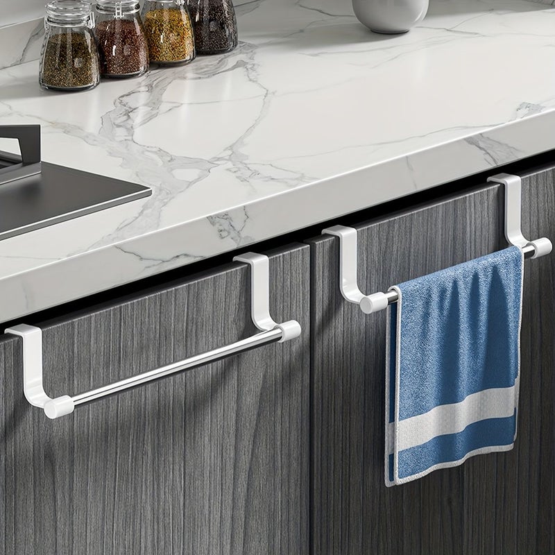 White Wall Mounted Towel Rack 8.86 Inch For Kitchen And Bathroom - Image 2