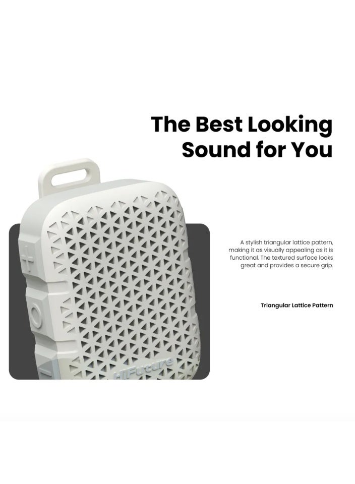 HiFuture Pocket S Mini Portable & Wearable Speaker | 8H Playtime | Magnetic Clip | IPX7 Waterproof | Type-C Charging | 77g Lightweight – Premium Design Beige - Image 3