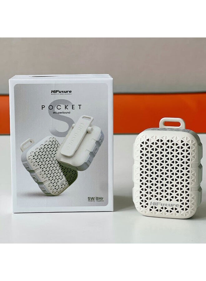 HiFuture Pocket S Mini Portable & Wearable Speaker | 8H Playtime | Magnetic Clip | IPX7 Waterproof | Type-C Charging | 77g Lightweight – Premium Design Beige - Image 4