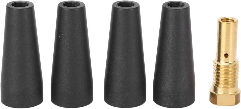 4Pcs PTFE Flux Gasless Nozzle with 1Pcs Brass Gas Diffuser Kit, Replacement Nozzle Kit for Century FC90 80GL, Weld, Ti Flux, Chicago Electric, Heat - Image 1