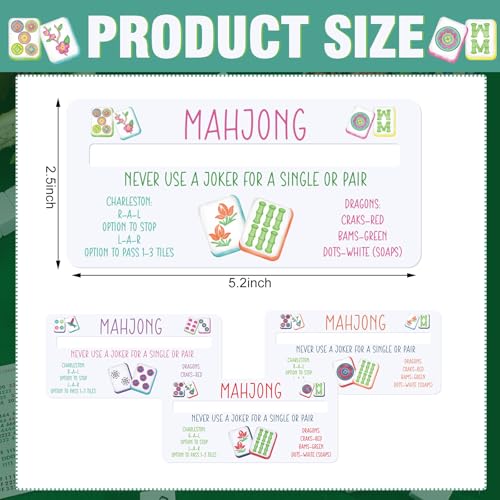 Faccito 4 Pcs Mahjong Card Guide and Line Finder for Strategy Tool for Beginners for Travel Parties Competitions Game Nights 52 x 25 InchesStylishColorful - Image 5