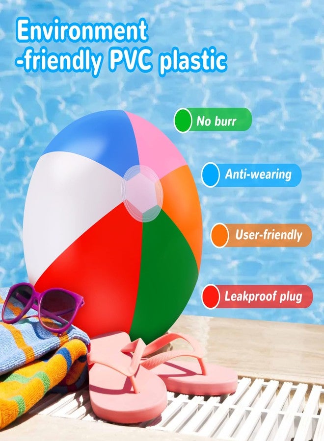 TPCHOIE Beach Balls Bulk,4 Packs 20" BeachBalls Toddler Pool Toys Set,Beach Ball Party Favors,Beach Balls for Kids&Adults,Inflatable Yard Ball,Pool Party Decorations - Image 5