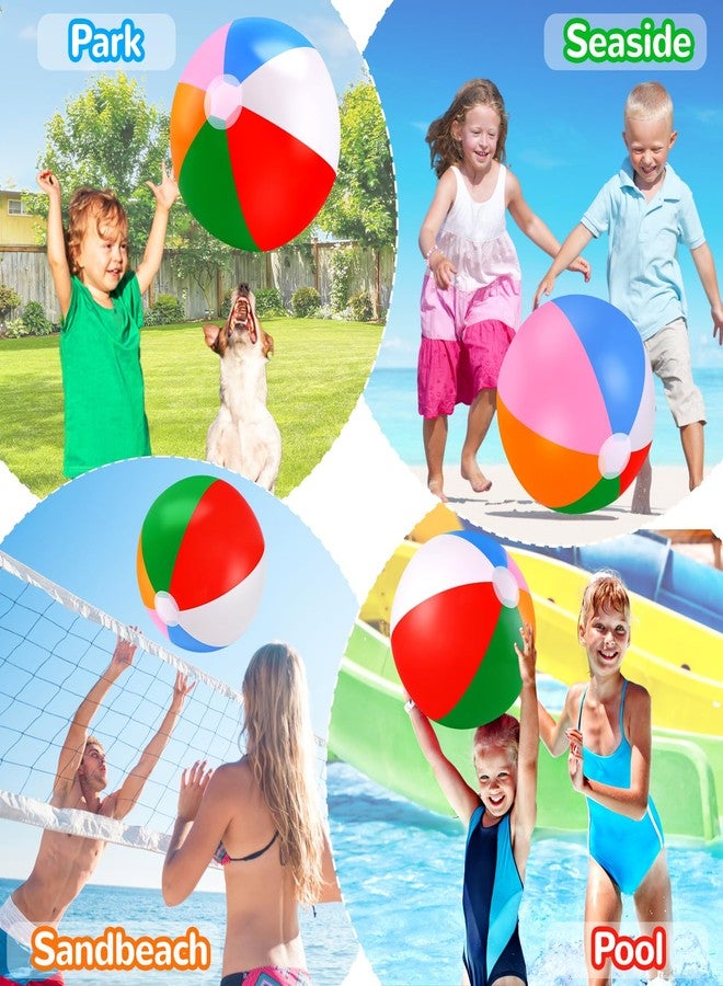 TPCHOIE Beach Balls Bulk,4 Packs 20" BeachBalls Toddler Pool Toys Set,Beach Ball Party Favors,Beach Balls for Kids&Adults,Inflatable Yard Ball,Pool Party Decorations - Image 4