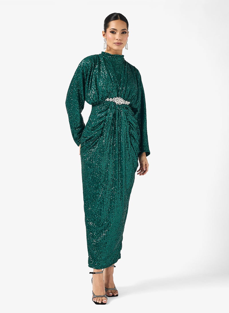 خزانة فستان لامع بكسرات - Image 4