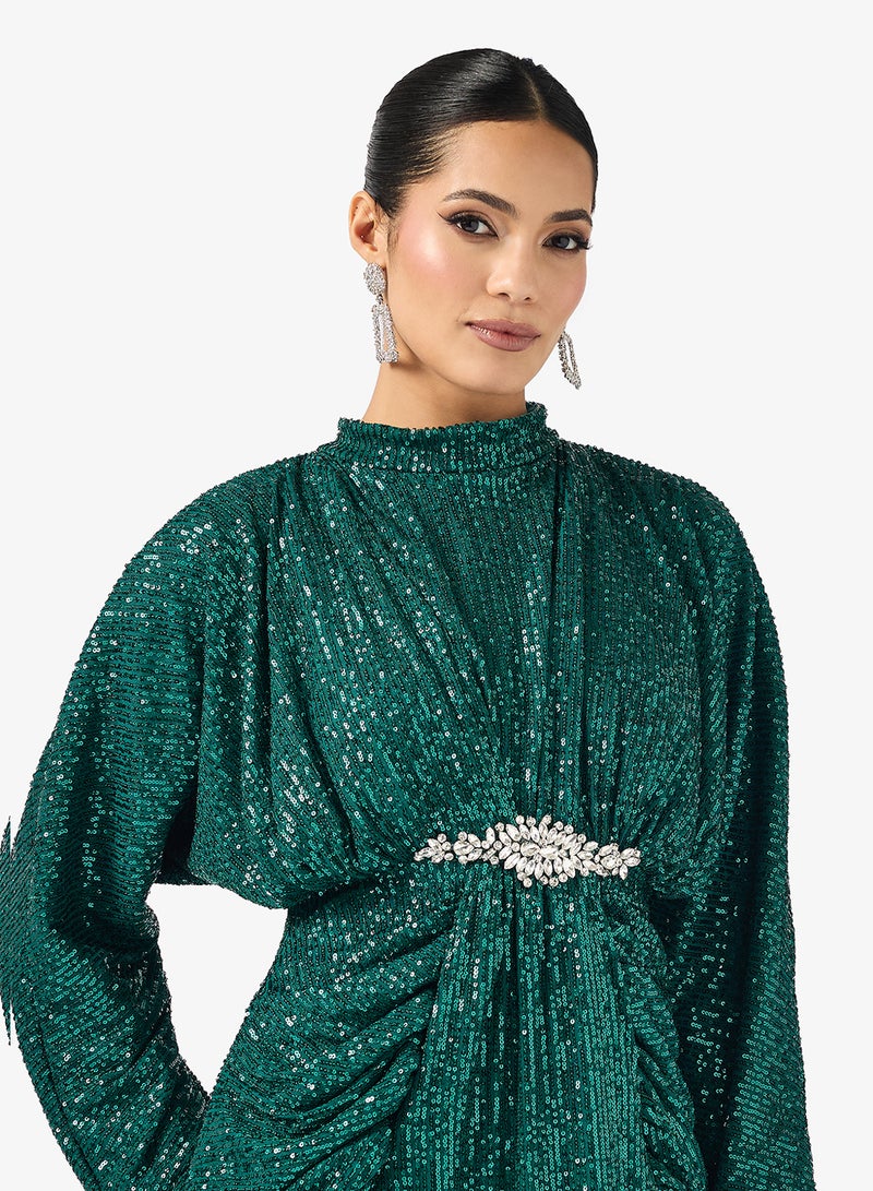 خزانة فستان لامع بكسرات - Image 3