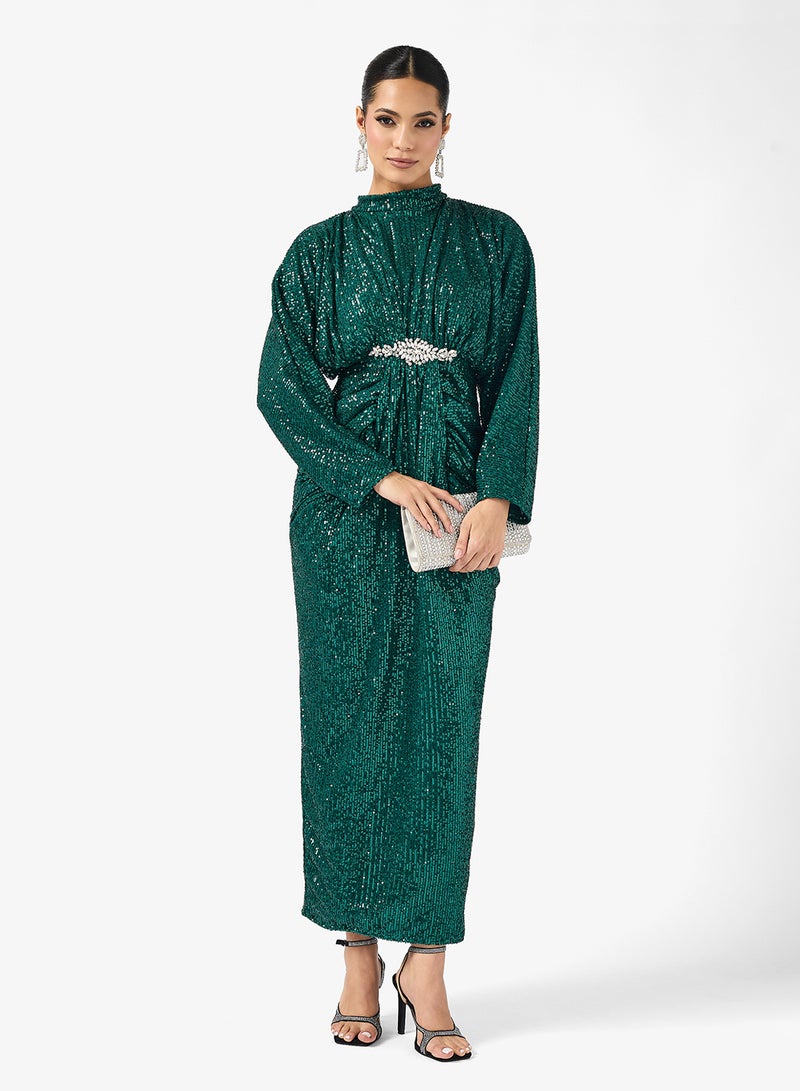 خزانة فستان لامع بكسرات - Image 1