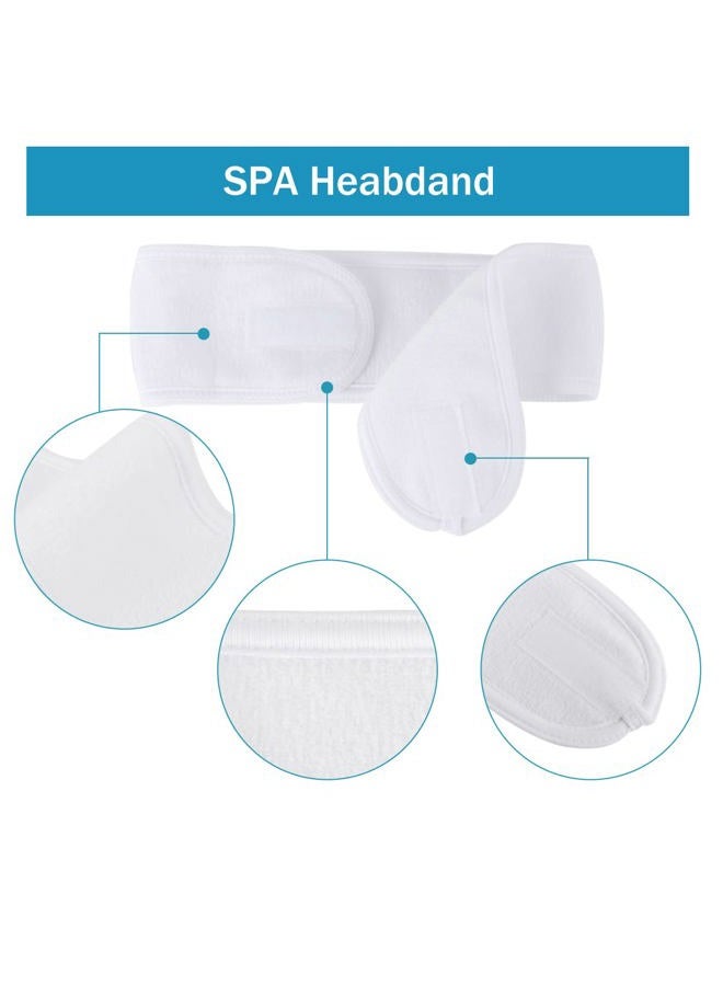 LADES Spa Facial Headband for Women | Adjustable Velcro, Soft Terry Cloth, Washable, Comfortable, Perfect for Makeup, Facials & Sleeping - Image 2