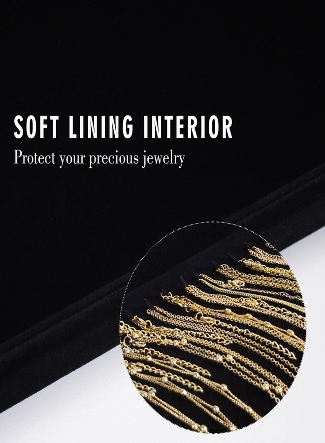 Siveit Necklace Organizer Box 20 Hooks Necklace Display Jewelry Tray (Black) - Image 2