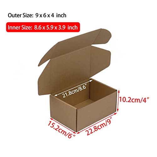 Sodissa 9x6x4 Inches Shipping Boxes Pack of 25, Brown Corrugated Cardboard Boxes for Small Bussiness - Image 2
