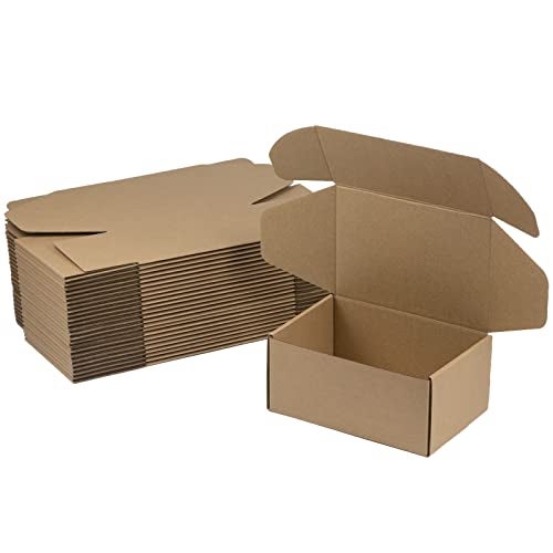 Sodissa 9x6x4 Inches Shipping Boxes Pack of 25, Brown Corrugated Cardboard Boxes for Small Bussiness - Image 1