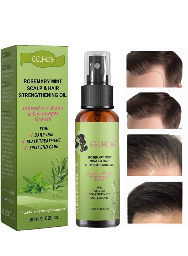 EELHOE Rosemary Mint Scalp& Hair Strengthening Oil,Stop Hair Loss Hair, Thinning Treatment Hair Growth Oil for Women & Men 60ml - Image 1