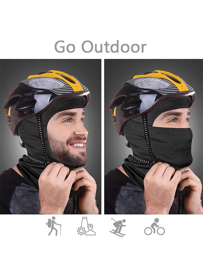 قناع الوجه الكامل التنفس، قناع حماية الأشعة فوق البنفسجية مقاومة للرياح للتزلج، الدراجات النارية، الجري وركوب الدراجات، قناع خفيف الوزن ودائم للرجال والنساء، أسود - Image 3