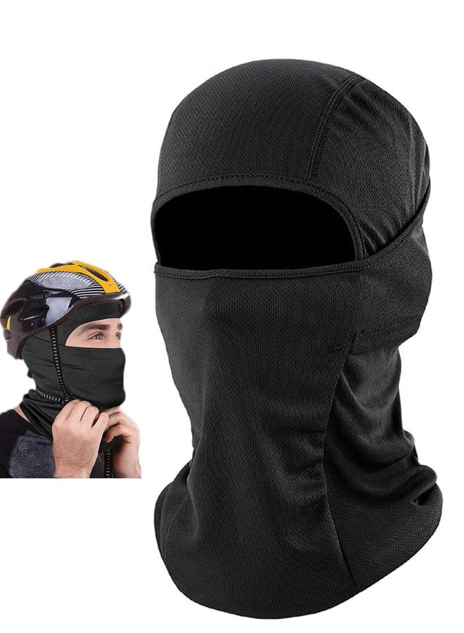 قناع الوجه الكامل التنفس، قناع حماية الأشعة فوق البنفسجية مقاومة للرياح للتزلج، الدراجات النارية، الجري وركوب الدراجات، قناع خفيف الوزن ودائم للرجال والنساء، أسود - Image 1