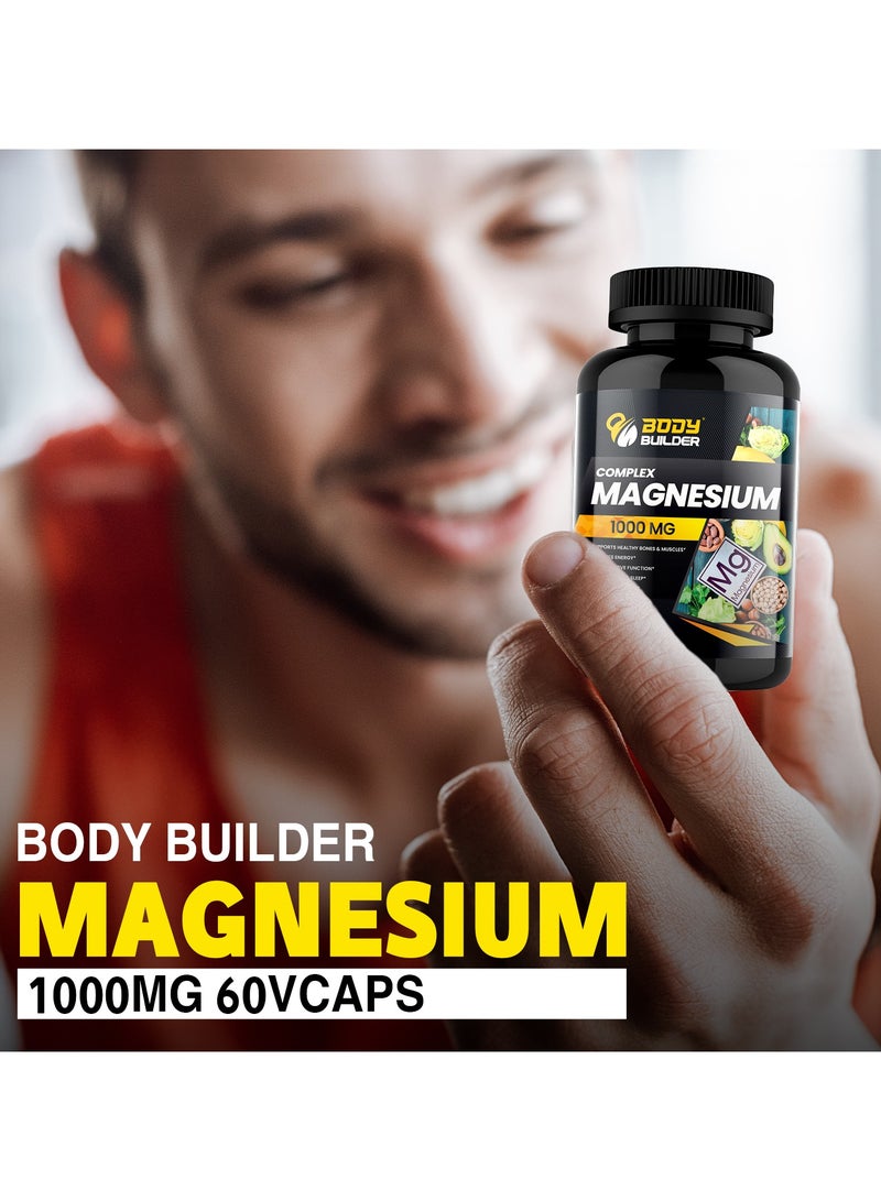 Body Builder Magnesium 1000 mg-60 Veggie Capsules - Image 4
