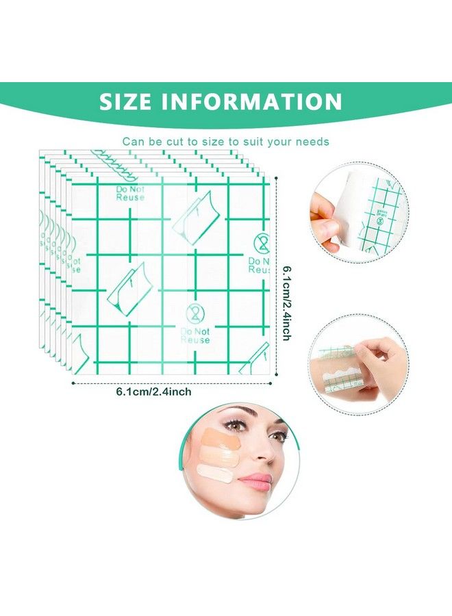 maycreate 100Pcs Hand Palette For Makeup Pu Film Makeup Palette Artist Must Haves Waterproof Transparent Adhesive Makeup Mixing Tape For Foundataion Blending (2.4 - Image 3