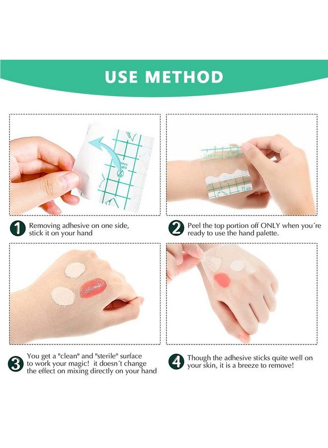 maycreate 100Pcs Hand Palette For Makeup Pu Film Makeup Palette Artist Must Haves Waterproof Transparent Adhesive Makeup Mixing Tape For Foundataion Blending (2.4 - Image 4