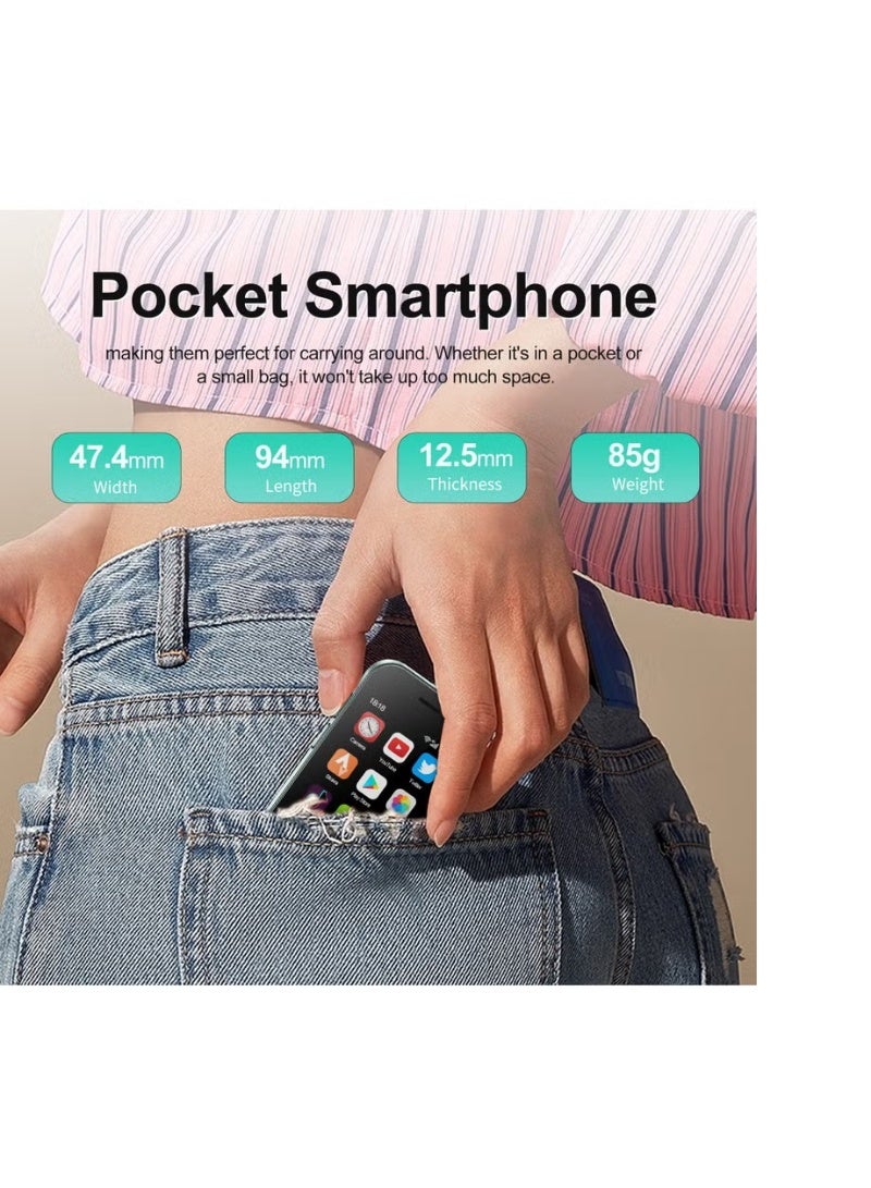 Hope Mini Pocket Smartphone – HD Screen, Dual SIM Dual Standby, Face ID, Lightweight & Durable (Purple) - Image 3