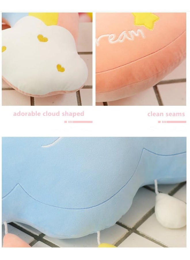 XIAOHONG Moon Rainbow Cloud Pillow Cushion, Soft Plush Cloud Shaped Pillow Stuffed Rainbow and Moon Nursery Decor  - Image 4