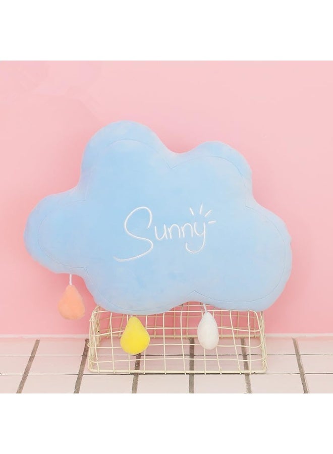 XIAOHONG Moon Rainbow Cloud Pillow Cushion, Soft Plush Cloud Shaped Pillow Stuffed Rainbow and Moon Nursery Decor  - Image 2