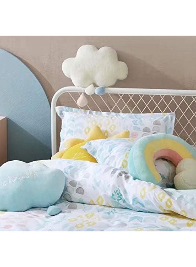 XIAOHONG Moon Rainbow Cloud Pillow Cushion, Soft Plush Cloud Shaped Pillow Stuffed Rainbow and Moon Nursery Decor  - Image 5