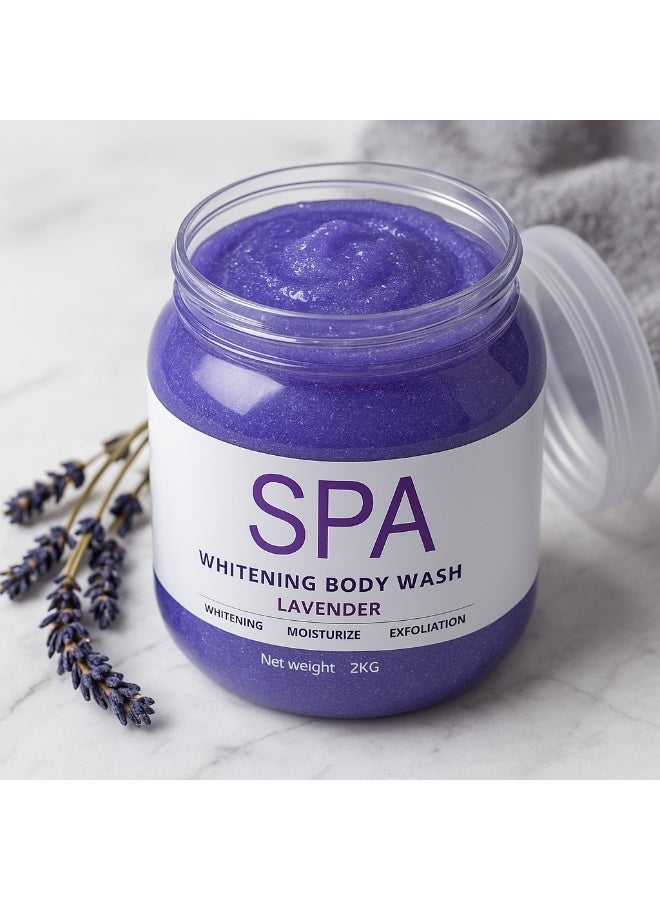 بي زد سبا لافندر غسول الجسم لتفتيح الإشراقة – تقشير طبيعي وترطيب عميق بخلاصة اللمعان – لليدين والقدمين والجسم – 2 كجم - Image 2