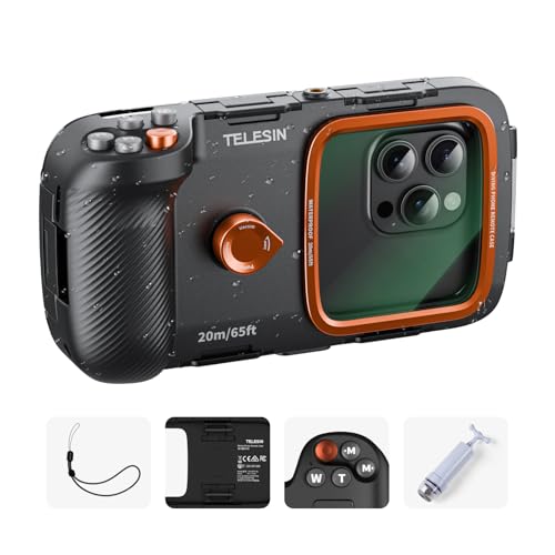 TELESIN Universal Underwater Phone Case for Snorkeling and Diving Waterproof Housing for Photo & Video Handle Grip for iPhone 7-17 Pro/Pro Max/Plus/Mini, Galaxy S10-S26 Ultra/Plus and Most Phones - Image 1