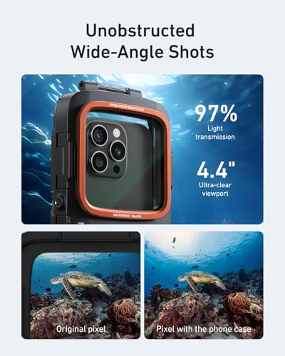 TELESIN Universal Underwater Phone Case for Snorkeling and Diving Waterproof Housing for Photo & Video Handle Grip for iPhone 7-17 Pro/Pro Max/Plus/Mini, Galaxy S10-S26 Ultra/Plus and Most Phones - Image 3