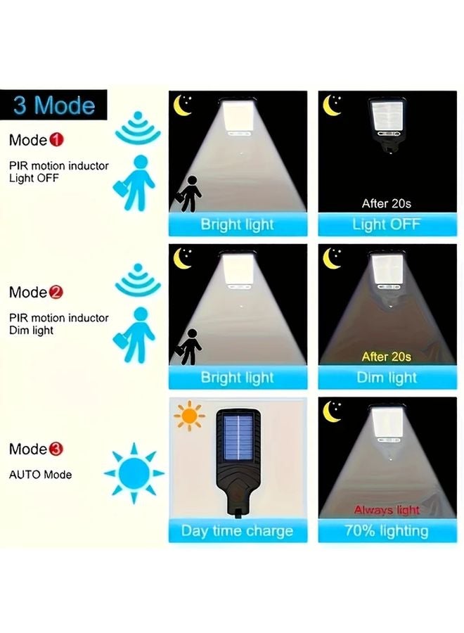1pc Smart Solar Lights Motion Sensor Outdoor 3 Modes Dimmable Remote Control Wall Mounted - Image 4