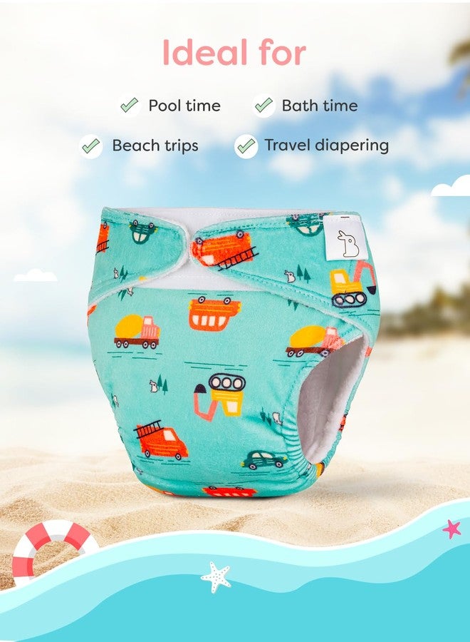 SuperBottoms Reusable Swim Diaper | UNO SuperSoft Cloth Diaper Shell with Velcro | Adjustable Fit for 3M to 3Y | No Insert Needed | Rash-Free & Eco-Friendly Baby Swim Diaper - Image 4