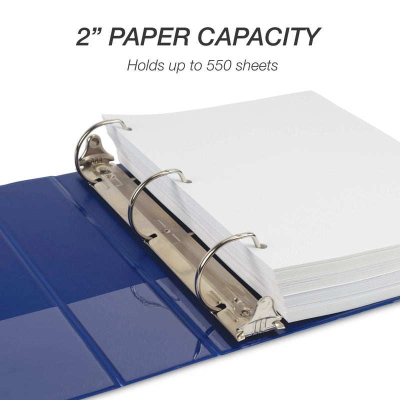 Samsill Durable 2 Inch Binder  Made In The Usa  D Ring Binder  Customizable Clear View Cover  Midnight Blue  Holds 475 Pages - Image 5