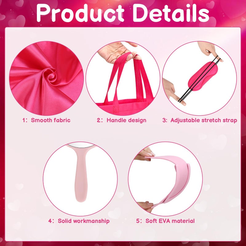 Hoemwarm 122 Pcs Pink, Hot Pink Girls Spa Party Kit, 10-Pack Slumber Party Favors with Satin Robes, Tote Bags, and Nail Salon Accessories for Kids Spa Birthday, Halloween, Home Party Supplies - Image 5
