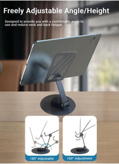 XiuWoo Desktop Phone Stand, Adjustable Phone Holder, Foldable Mobile Phone Stand 360° Rotation Mobile Holder Cellphone Stand for Home and Office  - Image 5