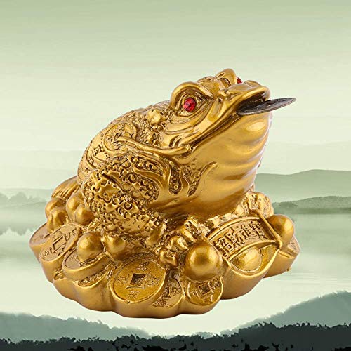 Hilitand Money Frog Toad Decoration,Chinese Feng Shui Wealth Lucky Money Frog Statue Home Office Decoration Good Lucky Gift(S-6X6X5cm) - Image 4