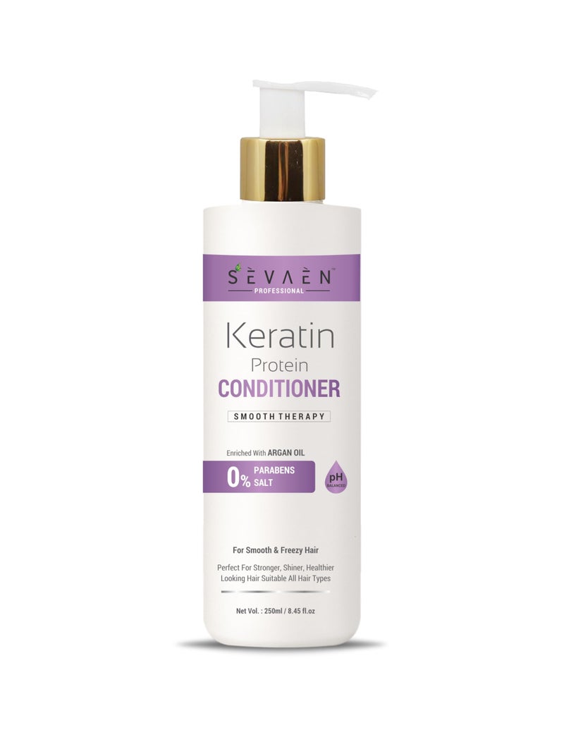 SEVAEN Keratin & Argan Smooth Therapy Floral Conditioner - 250 ml | Enriched with Argan Oil for Smooth, Frizz-Free, Soft & Shiny Hair | Strengthens, Nourishes & Repairs Damaged Hair | All Hair Types - Image 4