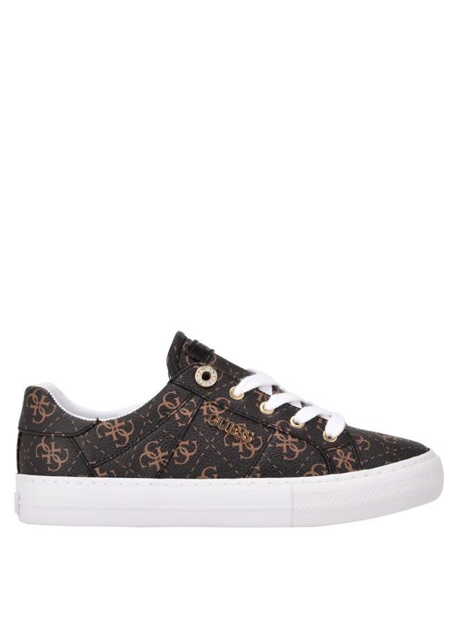 GUESS Women's Loven Sneaker, Brown Multi Fabric, 11 - Image 2